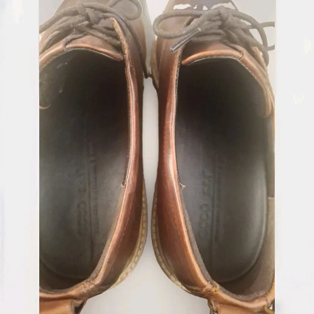 Ecco Men's ST1 Hybrid Leather Dress Sneaker Oxford Shoes Size 11 Brown